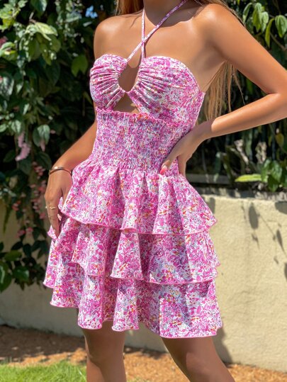 Halter Floral Dress