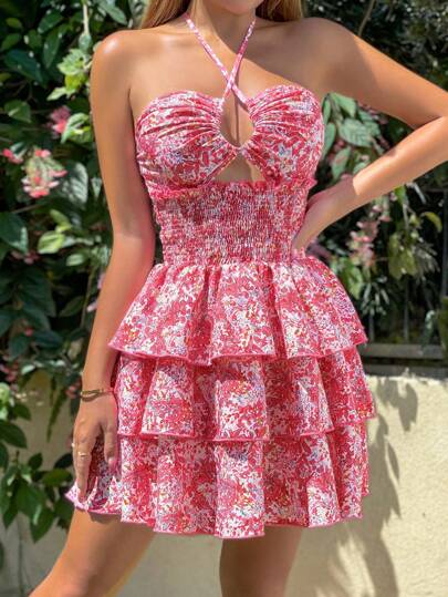 Halter Floral Dress