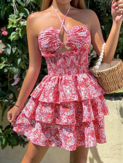 Halter Floral Dress