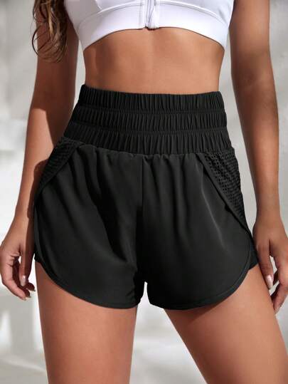 Elastic Waist Shorts with Pocket Lining