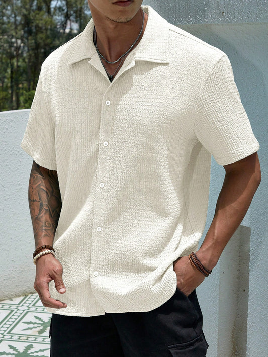 Men's Solid Color Button Up Shirt