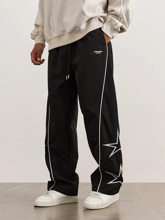 Star Pattern Side Stripe Pants