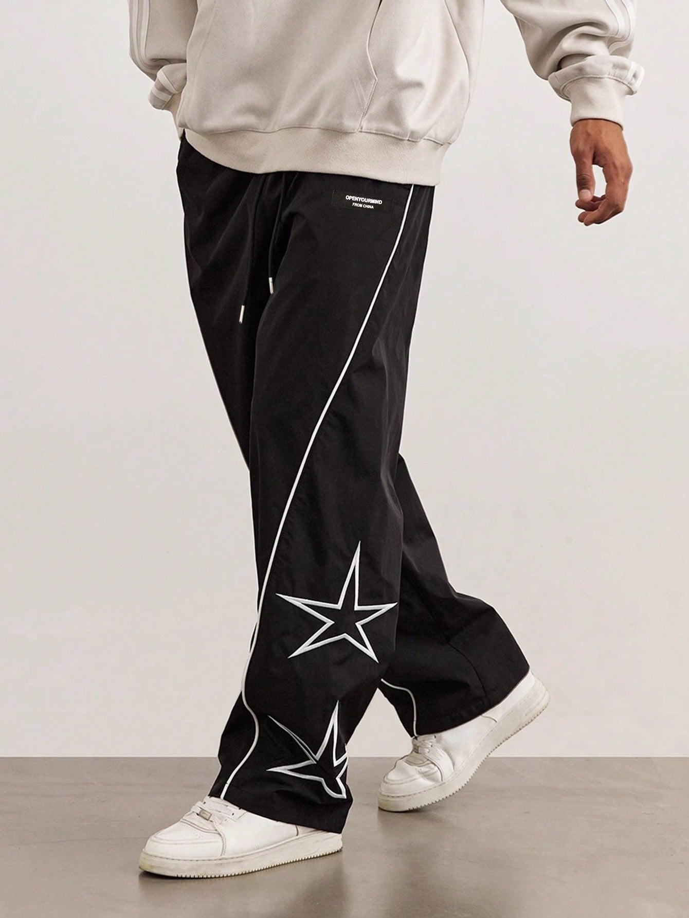 Star Pattern Side Stripe Pants