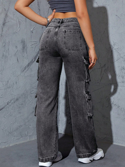 Flap Pocket Cargo Jeans