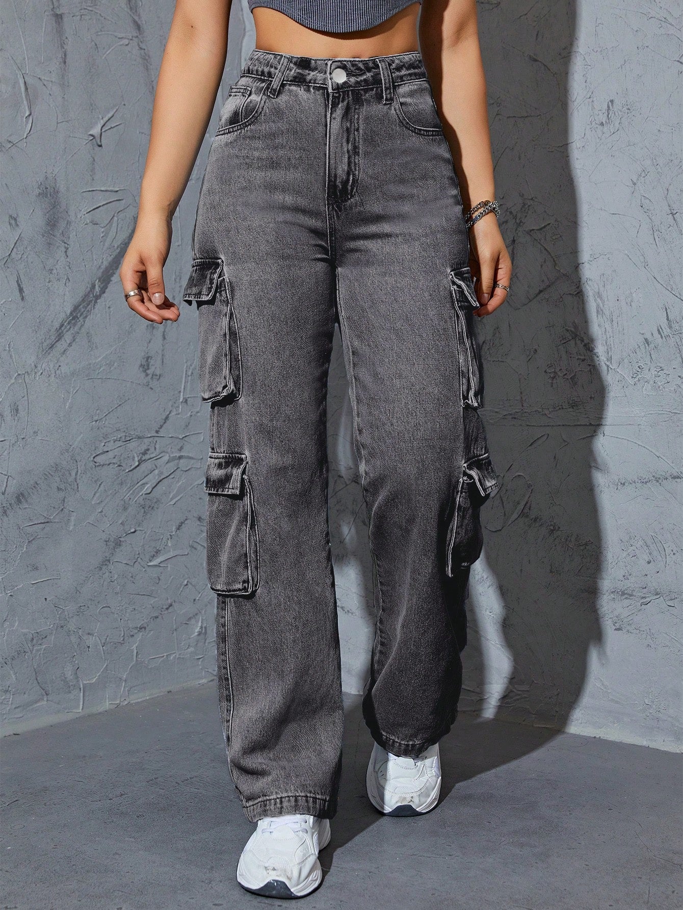 Flap Pocket Cargo Jeans