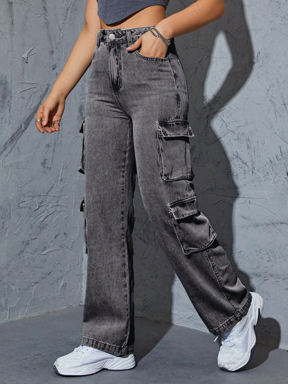 Flap Pocket Cargo Jeans